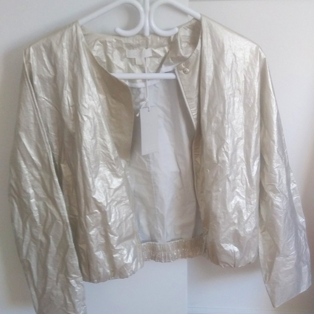 NWT COS Jacket White Gold Metallic